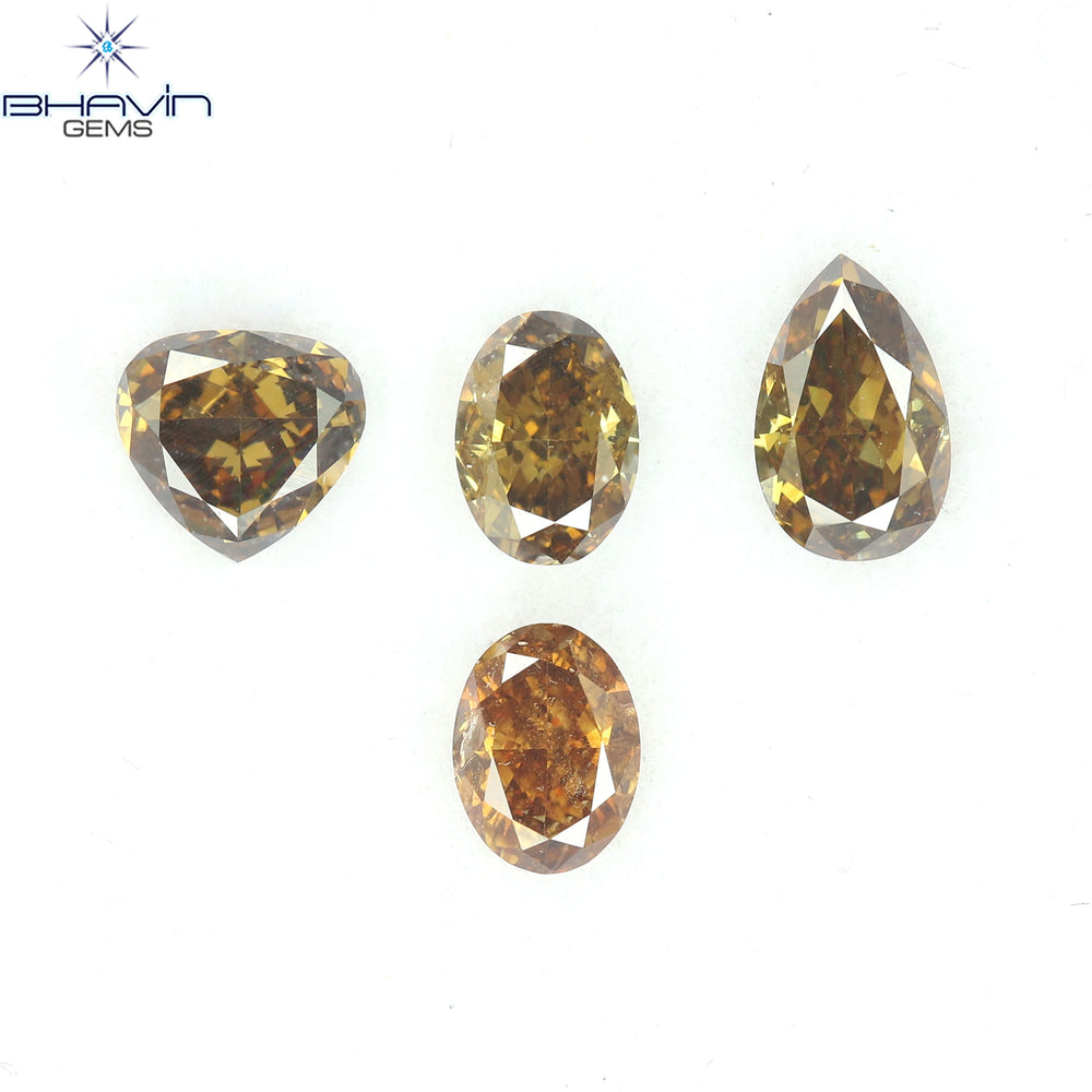 1.13 CT/4 Pcs Natural Mix Diamond Brown Color Clarity VS (5.44 MM)