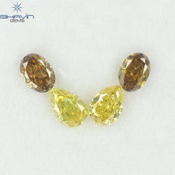 0.85 CT/4 Pcs Natural Mix Diamond Mix Fancy Color Clarity SI (4.62 MM)