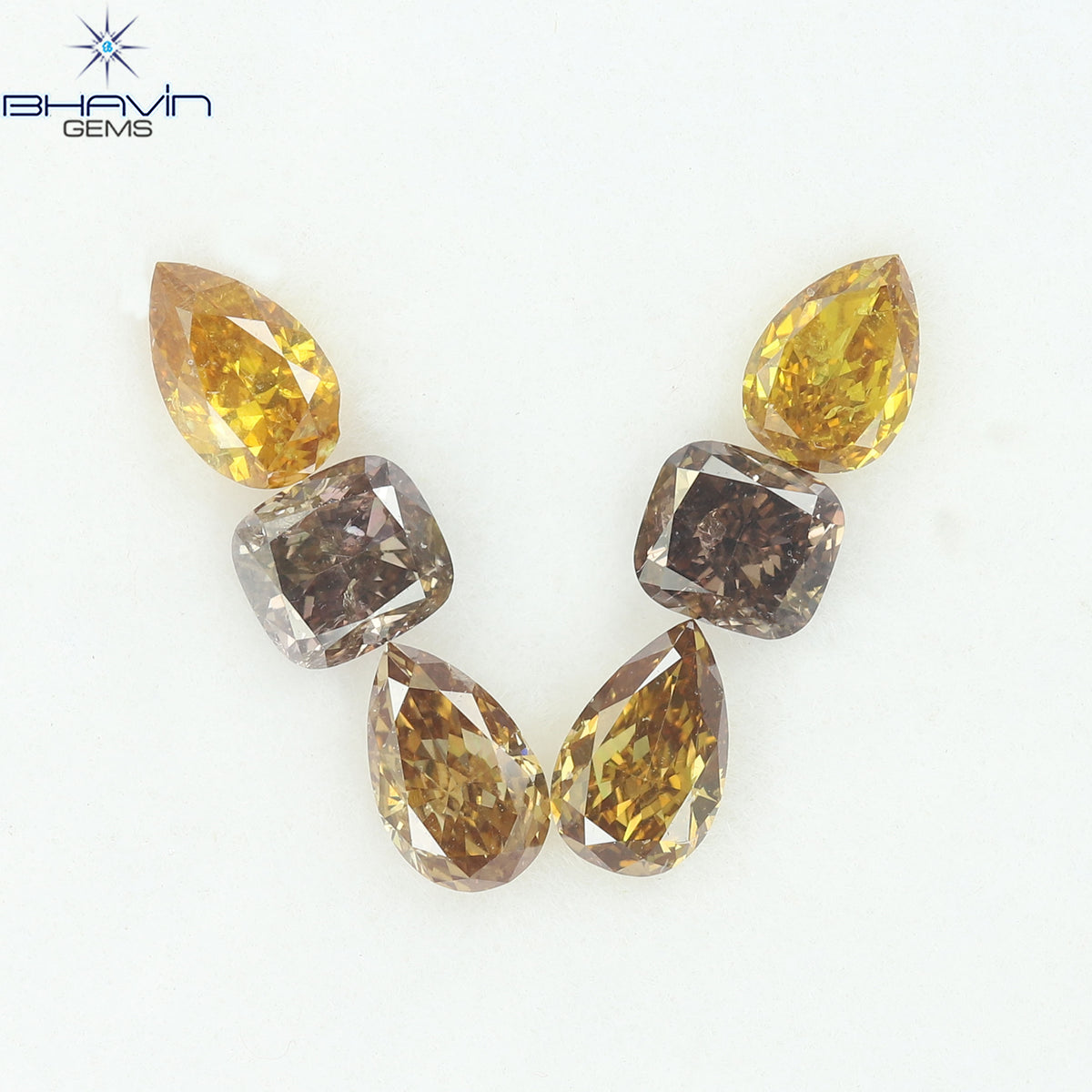 1.33 CT/6 Pcs Natural Mix Diamond Mix Fancy Color Clarity SI (4.92 MM)