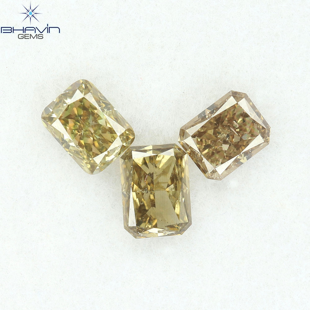 0.86 CT/3 Pcs Natural Mix Diamond Brown Color Clarity SI (4.50 MM)