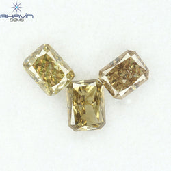 0.86 CT/3 Pcs Natural Mix Diamond Brown Color Clarity SI (4.50 MM)