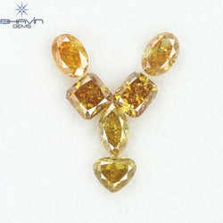 1.30 CT/6 Pcs Natural Mix Diamond Orange Color Clarity I1 (4.88 MM)