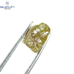 2.40 CT Rough Shape Natural Diamond Yellow Color I3 Clarity (7.76 MM)