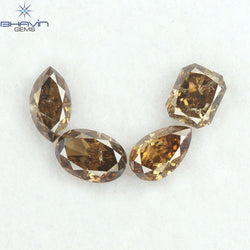 0.97 CT/4 Pcs Natural Mix Diamond Brown Color Clarity SI (4.78 MM)