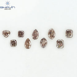 2.42 CT/9 Pcs Natural Mix Diamond Brown Pink Color Clarity SI (5.55 MM)