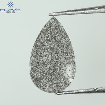 3.36 CT ペア スライス シェイプ ナチュラル ダイヤモンド ソルト アンド ペッパー カラー I3 クラリティ (15.82 MM)