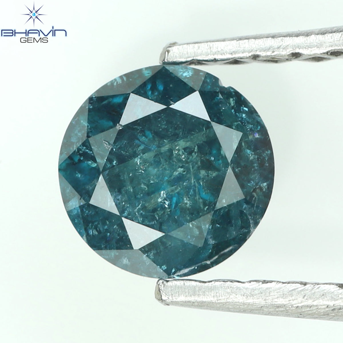 0.42 CT Natural Round Brilliant Cut Diamond Enhanced Blue Color Clarity I3 (4.75 MM)