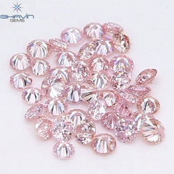 0.45 CT(41 Pcs) Round Natural Diamond Pink Color VS-SI Clarity