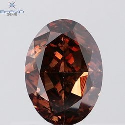 2.10 CT Oval Diamond Natural Orange Brown Color VS2 Clarity (8.79 MM)