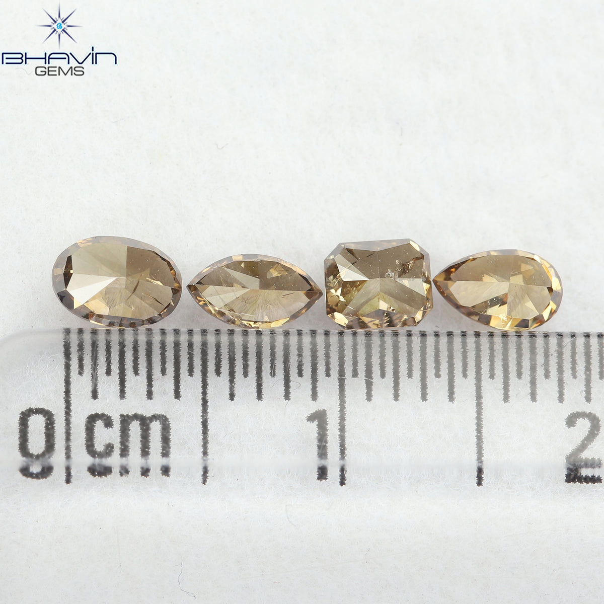 0.97 CT/4 Pcs Natural Mix Diamond Brown Color Clarity SI (4.78 MM)