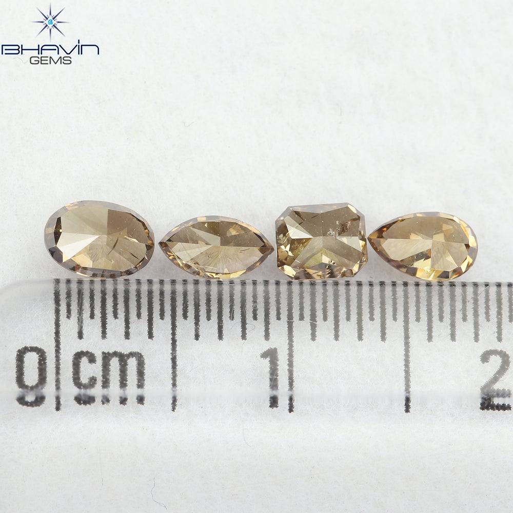 0.97 CT/4 Pcs Natural Mix Diamond Brown Color Clarity SI (4.78 MM)
