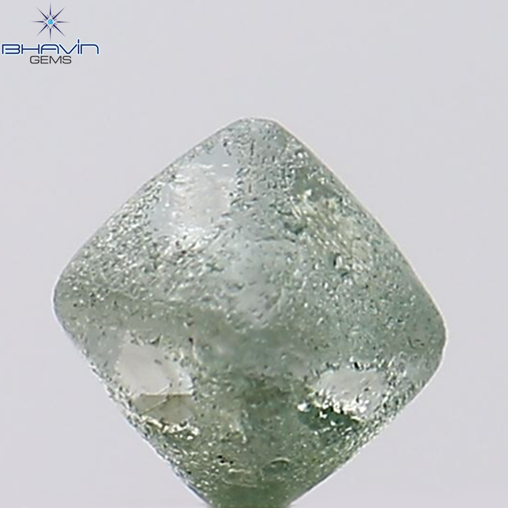0.65 CT Natural Rough Diamond Enhanced Greenish Blue Color Clarity SI1 (4.26 MM)