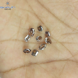 2.42 CT/9 Pcs Natural Mix Diamond Brown Pink Color Clarity SI (5.55 MM)