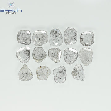 1.35 CT/2 ピース スライス形状 天然ダイヤモンド ソルト アンド ペッパー カラー I3 クラリティ (9.55 MM)