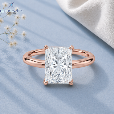 Radiant Cut Solitaire Engagement Ring with Tulip Petal Basket in Rose Gold