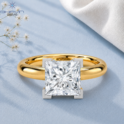 Lab Grown Princess Cut Diamond Solitaire Engagement Ring