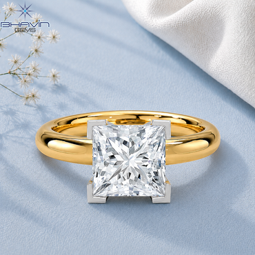Lab Grown Princess Cut Diamond Solitaire Engagement Ring