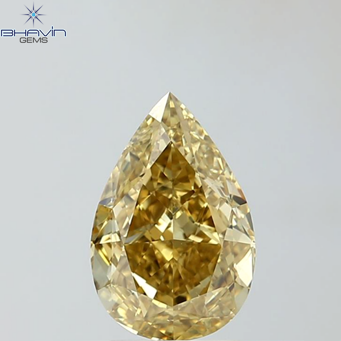 GIA Certified 3.00 CT Natural Pear Diamond Brown-Yellow Color Clarity VS2 (11.34 MM)