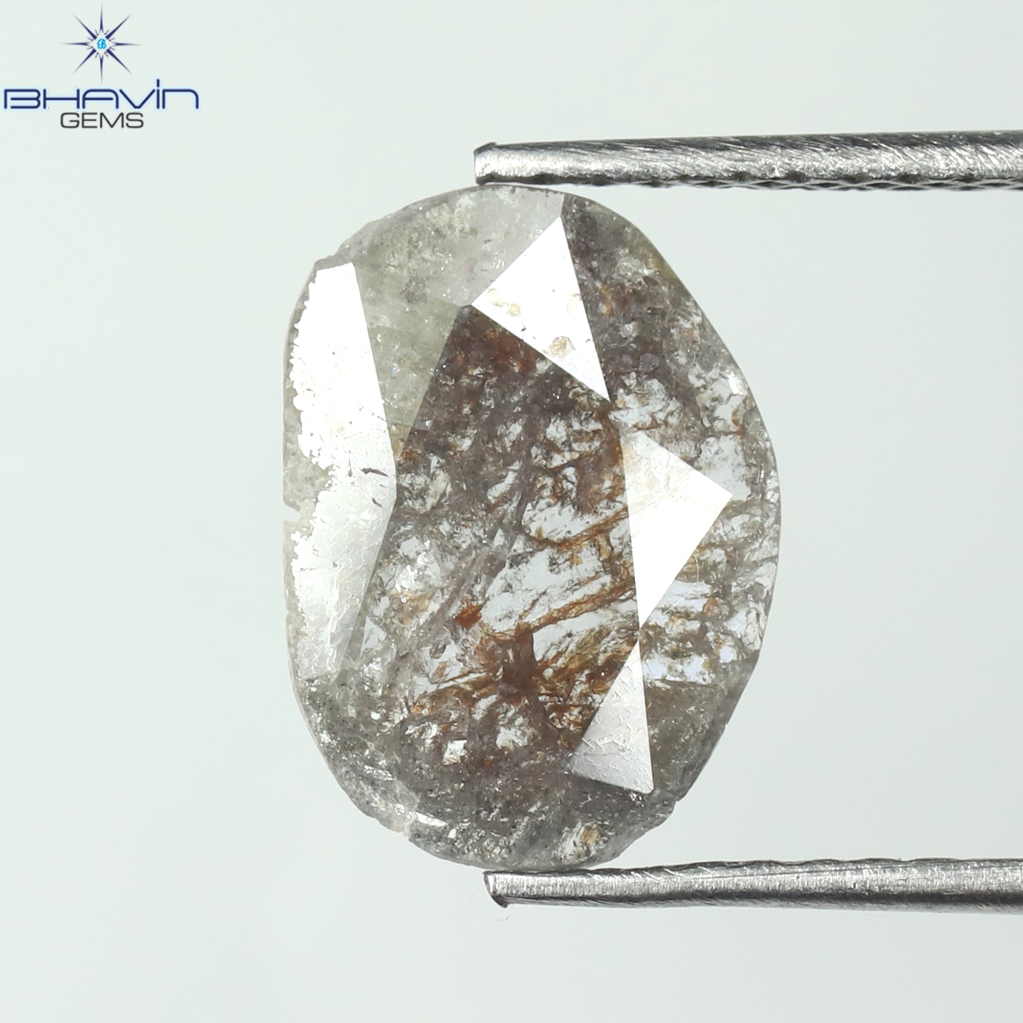 0.78 CT Slice Shape Natural Diamond Salt And Pepper Color I3 Clarity (10.86 MM)