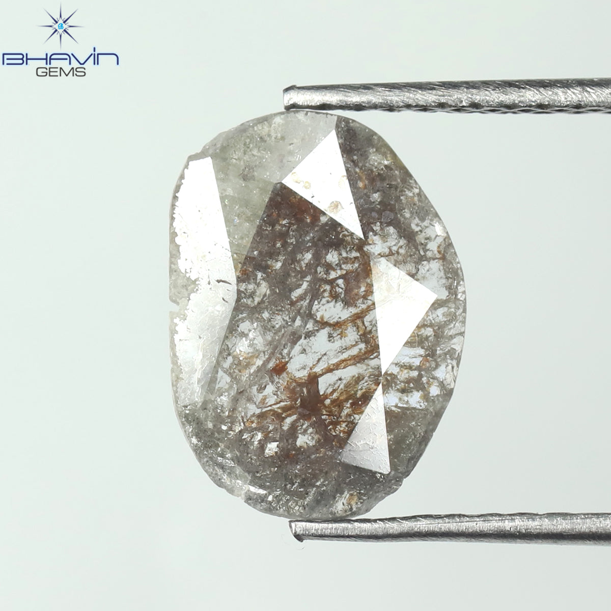 0.45 CT スライス シェイプ 天然ダイヤモンド ソルト アンド ペッパー カラー I3 クラリティ (0.45 MM)