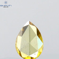 0.13 CT Pear Shape Natural Diamond Orange Yellow Color VS2 Clarity (4.41 MM)