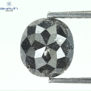 0.43 CT オーバルシェイプ ナチュラル ダイヤモンド ソルト アンド パッパー カラー I3 クラリティ (5.18 MM)