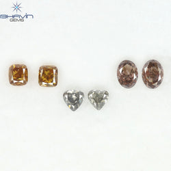1.41 CT/6 Pcs Natural Mix Diamond Mix Fancy Color Clarity SI (4.73 MM)