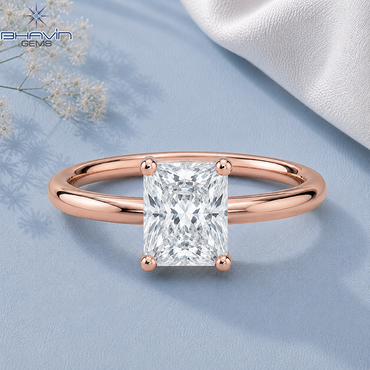 Radiant Cut Solitaire Engagement Ring with Classic 4-Prong Basket in Rose Gold