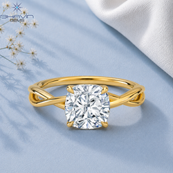 Cushion Cut Diamond Infinity Twist Solitaire Engagement Ring