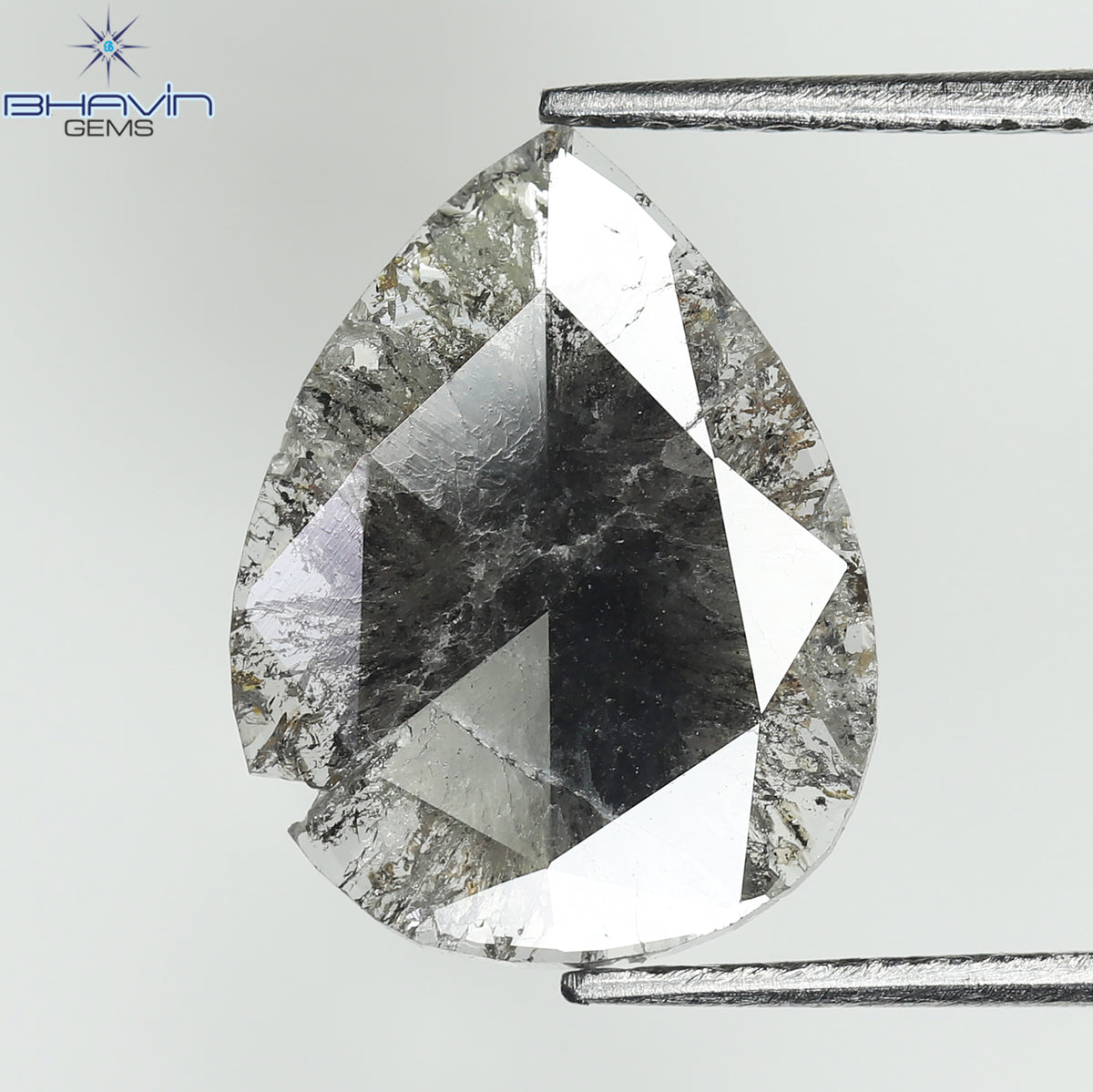 1.75 CT/5 ピース スライス形状 天然ダイヤモンド ソルト アンド ペッパー カラー I3 クラリティ (10.45 MM)
