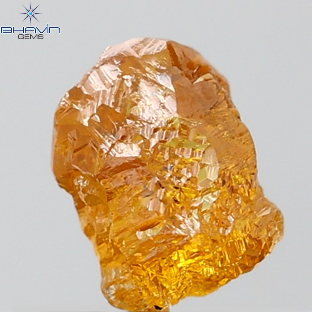 0.70 CT Rough Shape Natural Diamond Orange Color SI1 Clarity (4.80 MM)