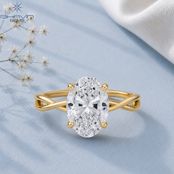 Oval Cut Diamond Twisted Band Solitaire Engagement Ring