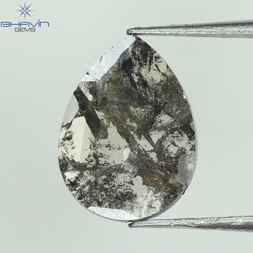1.06 CT Natural Pear Slice Diamond Salt and Pepper Color Clarity I3 (10.94 MM)