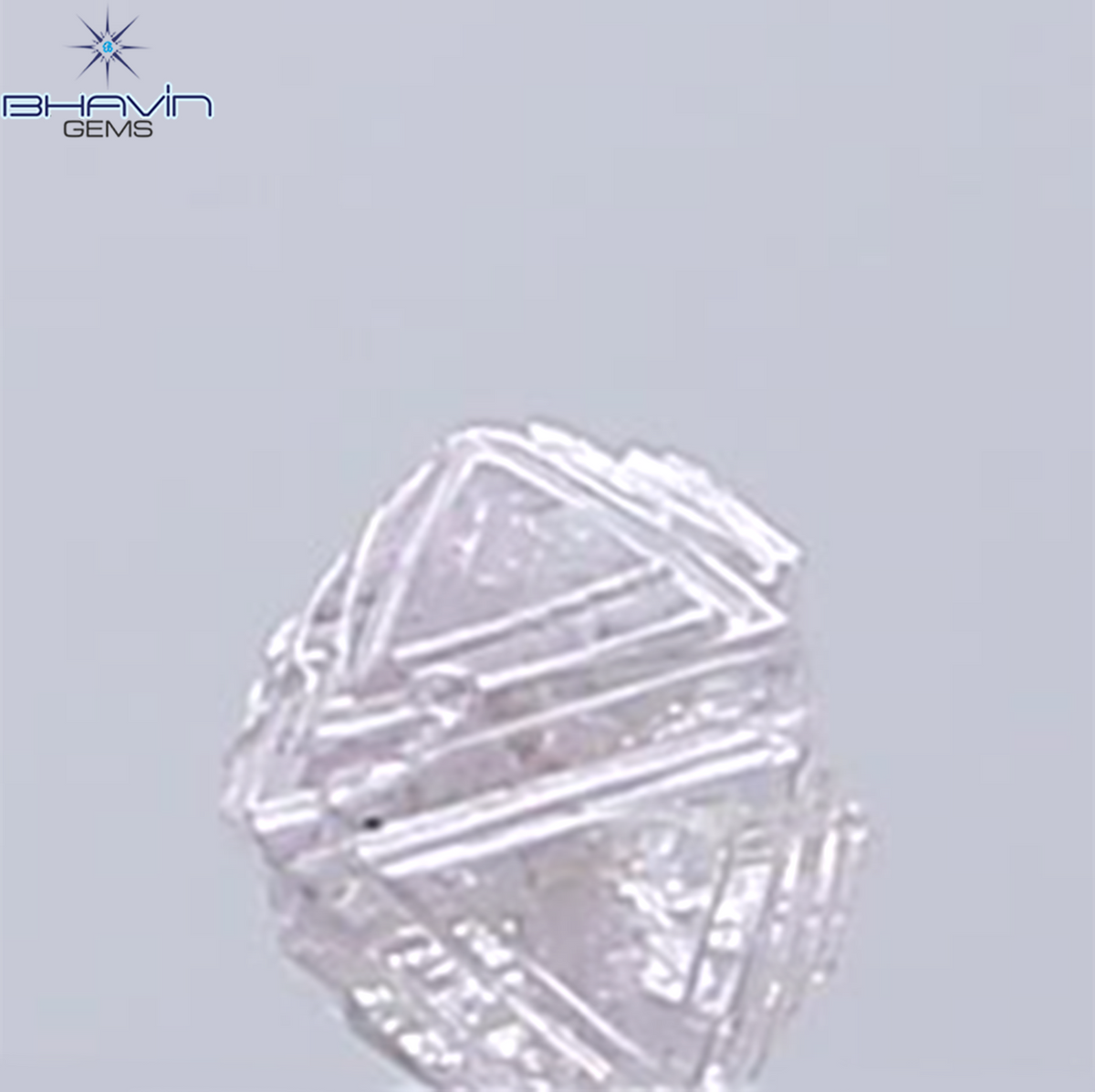 0.18 CT Natural Rough Diamond Pink Color Clarity SI (3.42 MM)