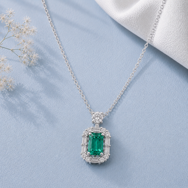 Emerald Radiance Lab Grown Diamond Pendant