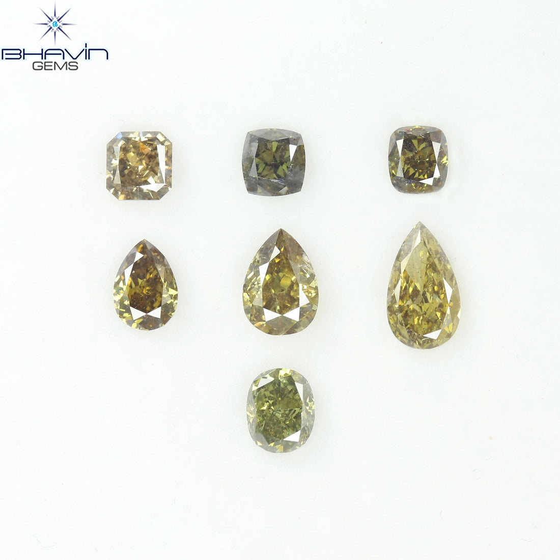 1.80 CT/7 Pcs Natural Mix Diamond Green Color Clarity SI (6.27 MM)