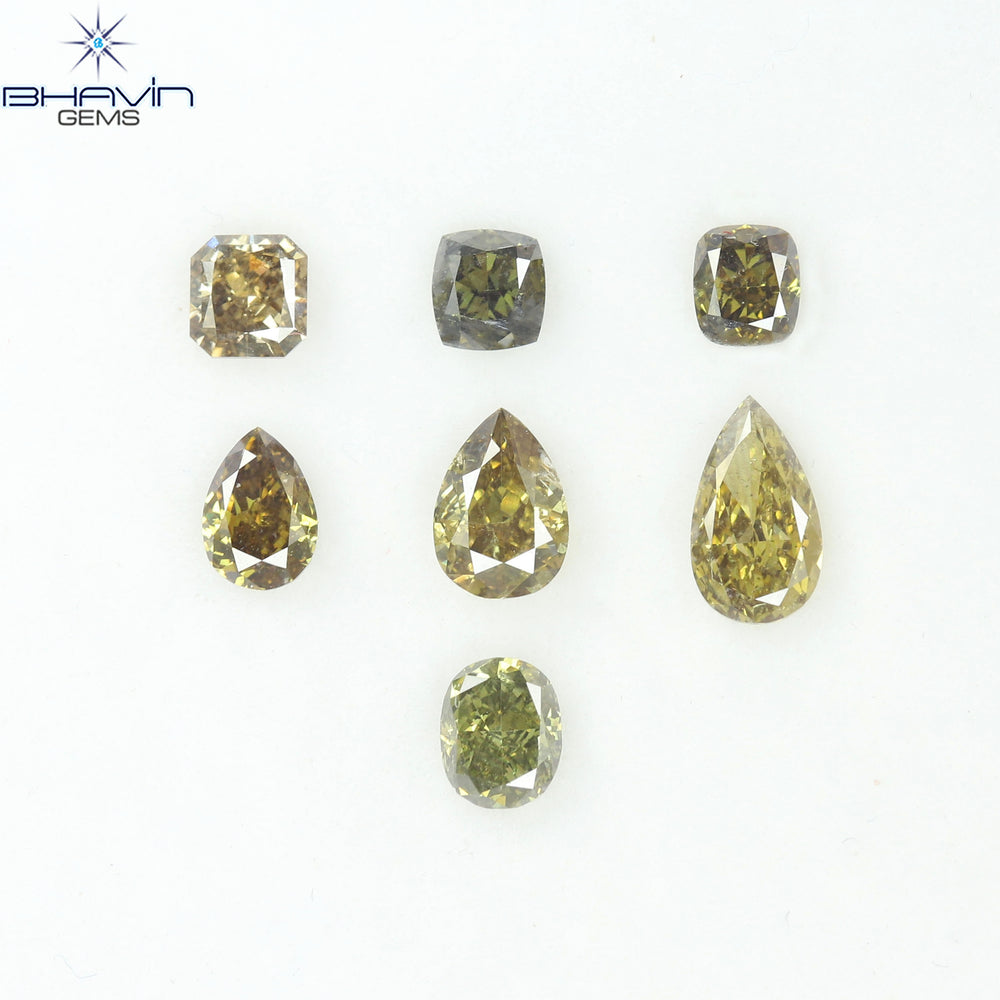 1.80 CT/7 Pcs Natural Mix Diamond Green Color Clarity SI (6.27 MM)