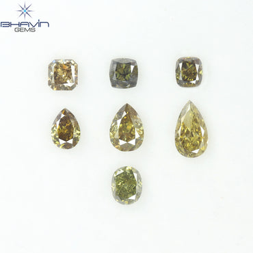 1.80 CT/7 Pcs Natural Mix Diamond Green Color Clarity SI (6.27 MM)