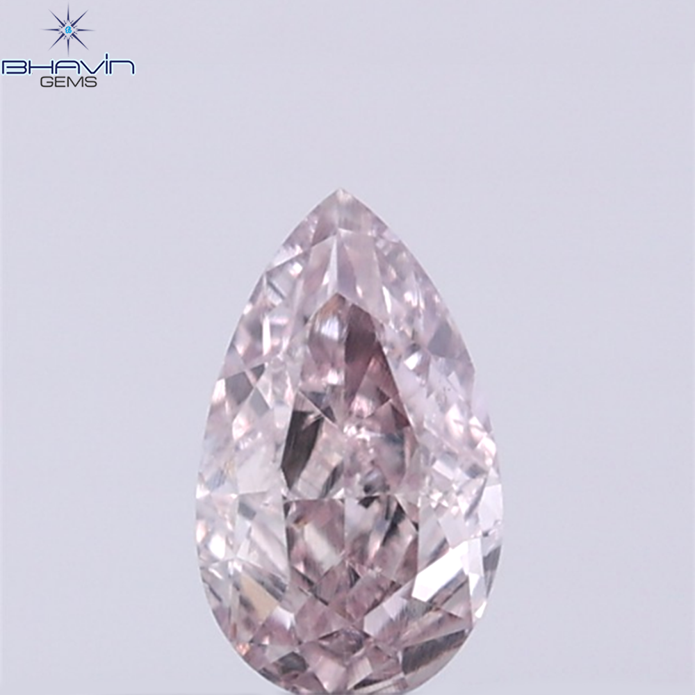 GIA認定0.26カラットペアシェイプダイヤモンドブラウンピンクカラー天然ルースダイヤモンド（5.34MM）