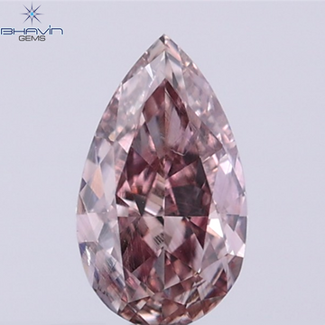 GIA Certified 0.40 CT Pear Diamond Natural Pink Brown Color (6.36 MM)