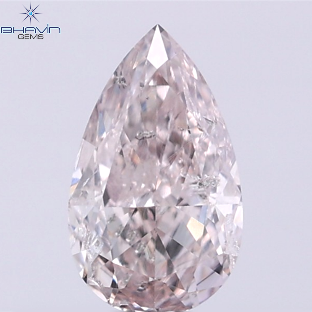 GIA Certified 0.46 CT Pear Diamond Pinkish Brown Color Natural Loose Diamond (6.54 MM)
