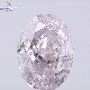 GIA Certified 0.41 CT Oval Shape Natural Diamond Pink Color I2 Clarity (5.10 MM)