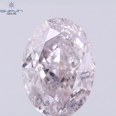 GIA Certified 0.41 CT Oval Shape Natural Diamond Pink Color I2 Clarity (5.10 MM)