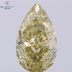 GIA Certified 2.00 CT Pear Diamond Brownish Greenish Yellow (CHAMELEON) Color Natural Loose Diamond (10.72 MM)