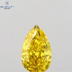 0.09 CT Pear Shape Natural Diamond Yellow Color VS2 Clarity (3.55 MM)