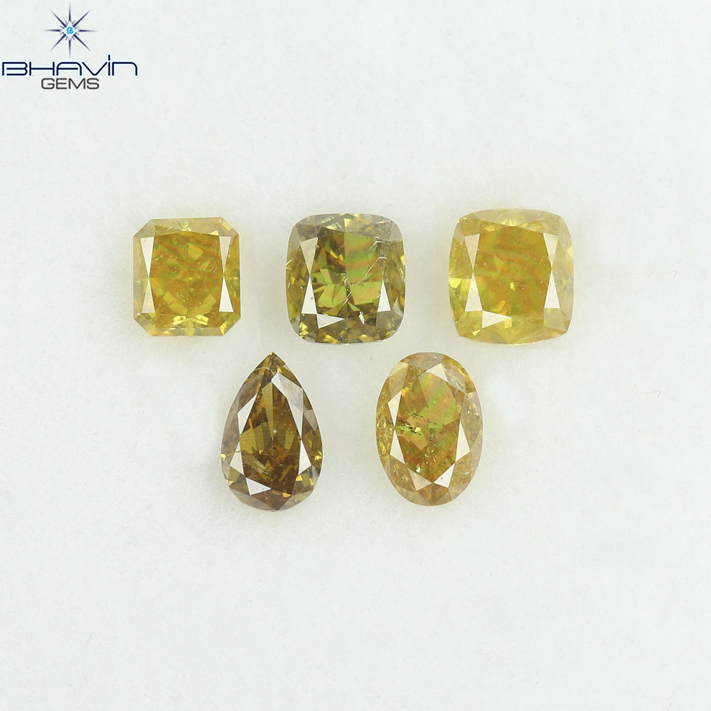 1.17 CT/5 Pcs Natural Mix Diamond Mix Fancy Color Clarity SI (4.55 MM)