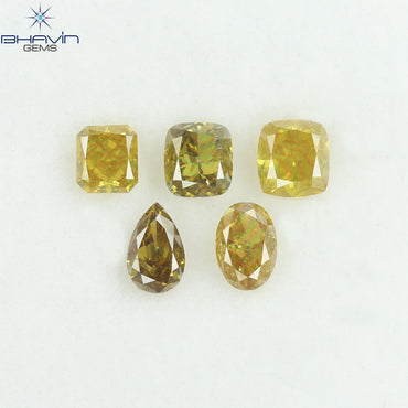 1.17 CT/5 Pcs Natural Mix Diamond Mix Fancy Color Clarity SI (4.55 MM)