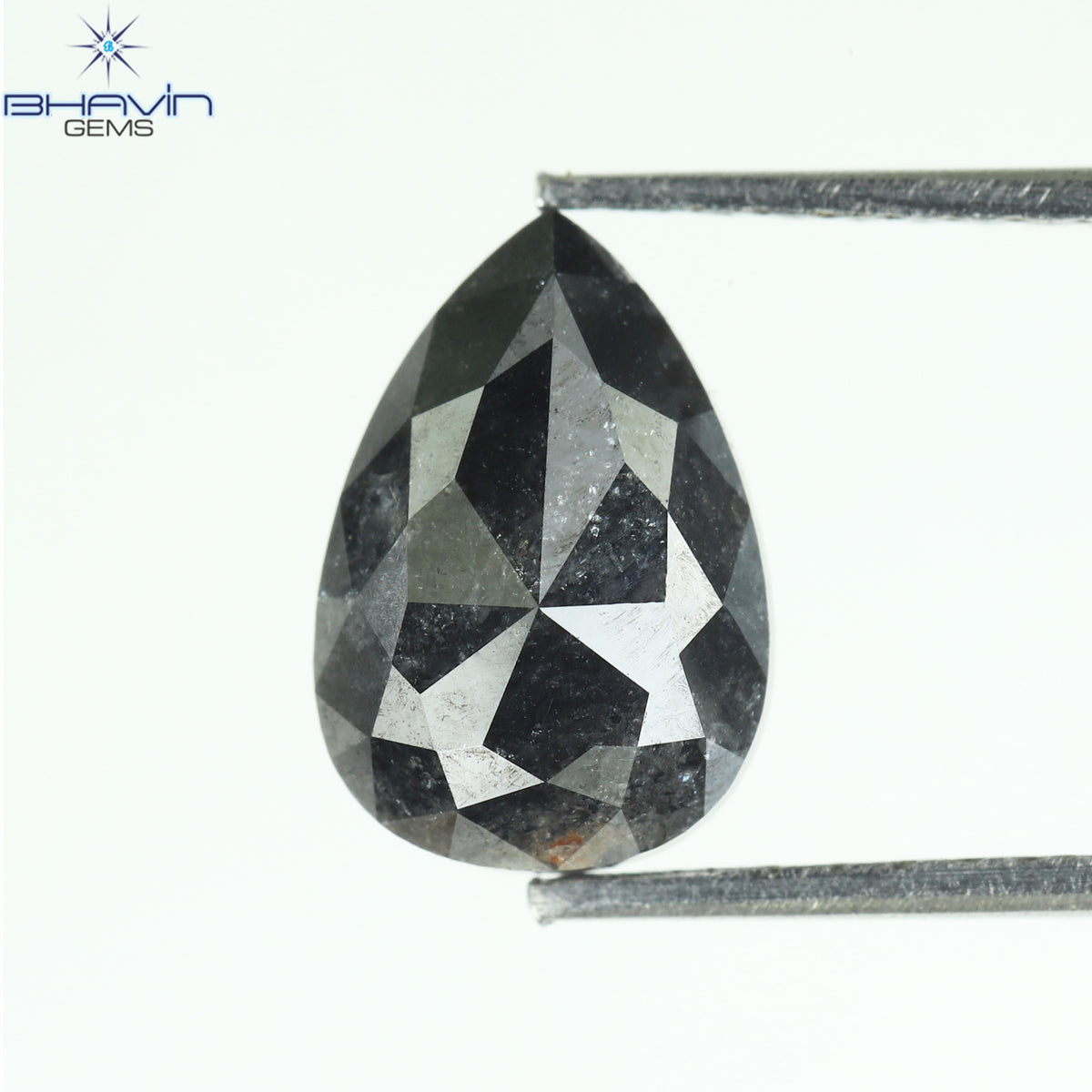 0.42 CT ペアシェイプ ナチュラル ルース ダイヤモンド ソルト アンド ペッパー カラー I3 クラリティ (5.62 MM)