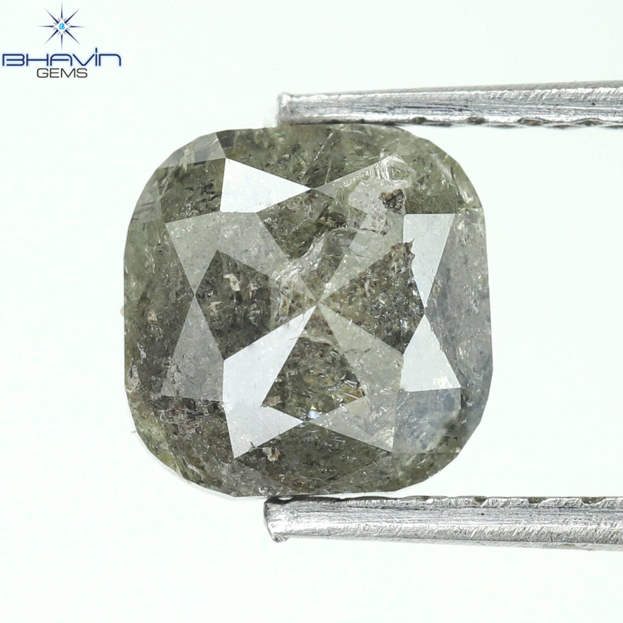 0.85 CT Cushion Shape Natural Diamond Salt And Papper Color I3 Clarity (5.89 MM)