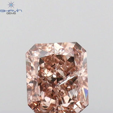 0.35 CT Radiant Shape Natural Diamond Pink Color I1 Clarity (4.22 MM)